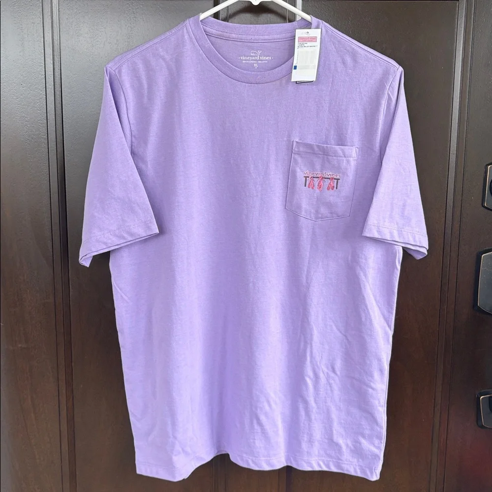 NWT Vineyard Vines Ballet Slippers Pocket Tee Lavender Size XL - Picture 4 of 7